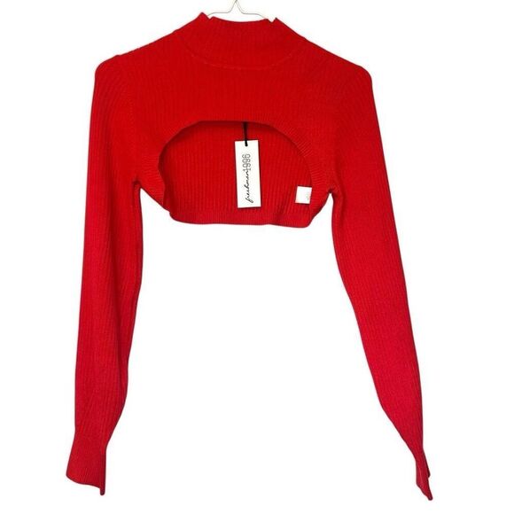 NWT Freshman 1996 Ribbed Knit Long Sleeve Red Shrug Sweater Dress Size Medium - Picture 4 of 9